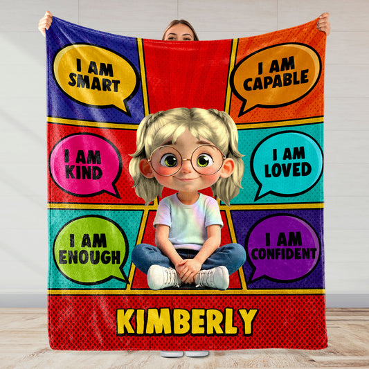 I Am Smart, Kind, Capable, Loved, Enough, Confident, Comics Style Girl