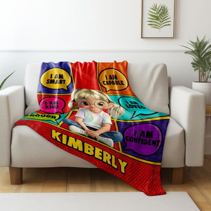 I Am Smart, Kind, Capable, Loved, Enough, Confident, Comics Style Girl