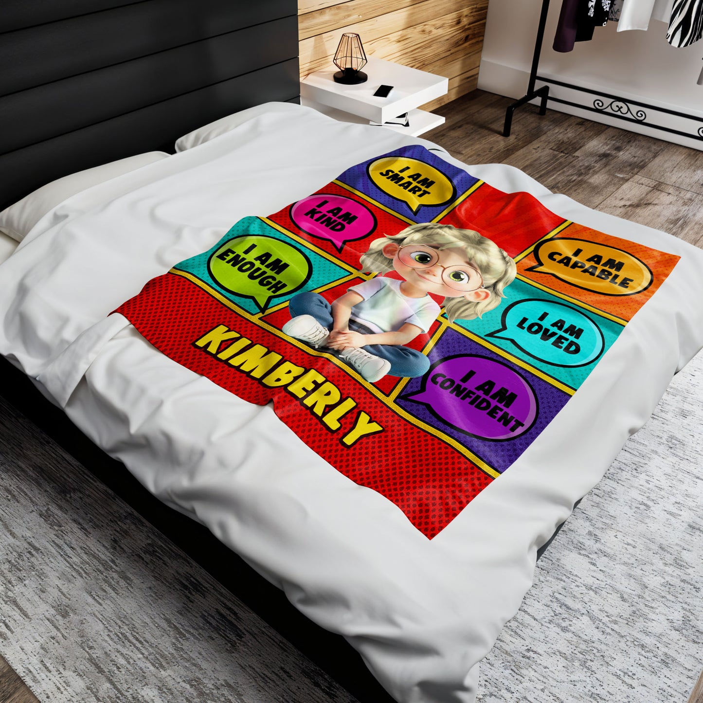 I Am Smart, Kind, Capable, Loved, Enough, Confident, Comics Style Girl