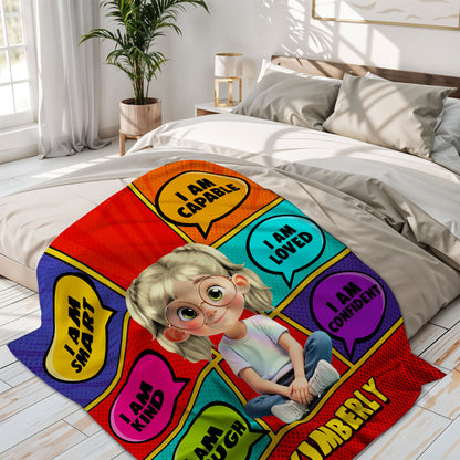 I Am Smart, Kind, Capable, Loved, Enough, Confident, Comics Style Girl