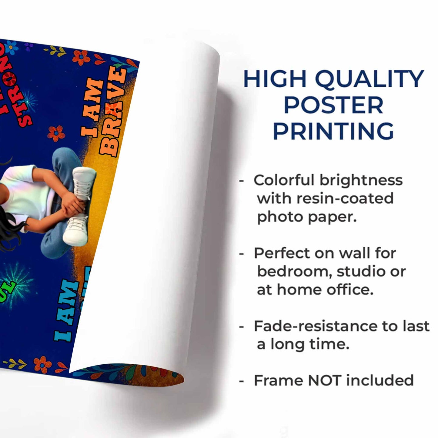 I Am Lucy, I Am Enough, Loved, Helpful, Brave, Smart - Personalized Custom Vertical Poster - KID377_VPOS