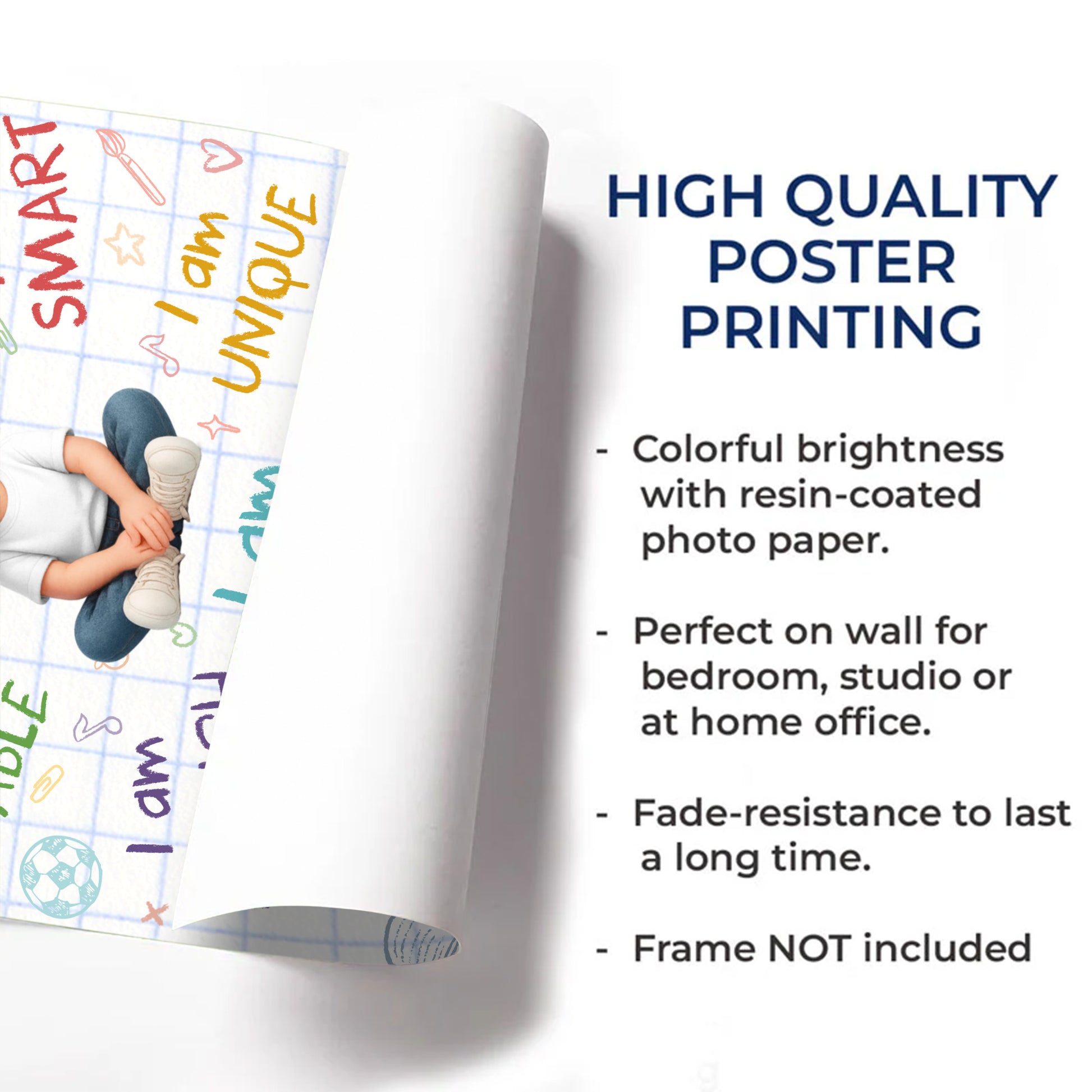 I Am Loved, Inspirational Words With Cute Child Illustration