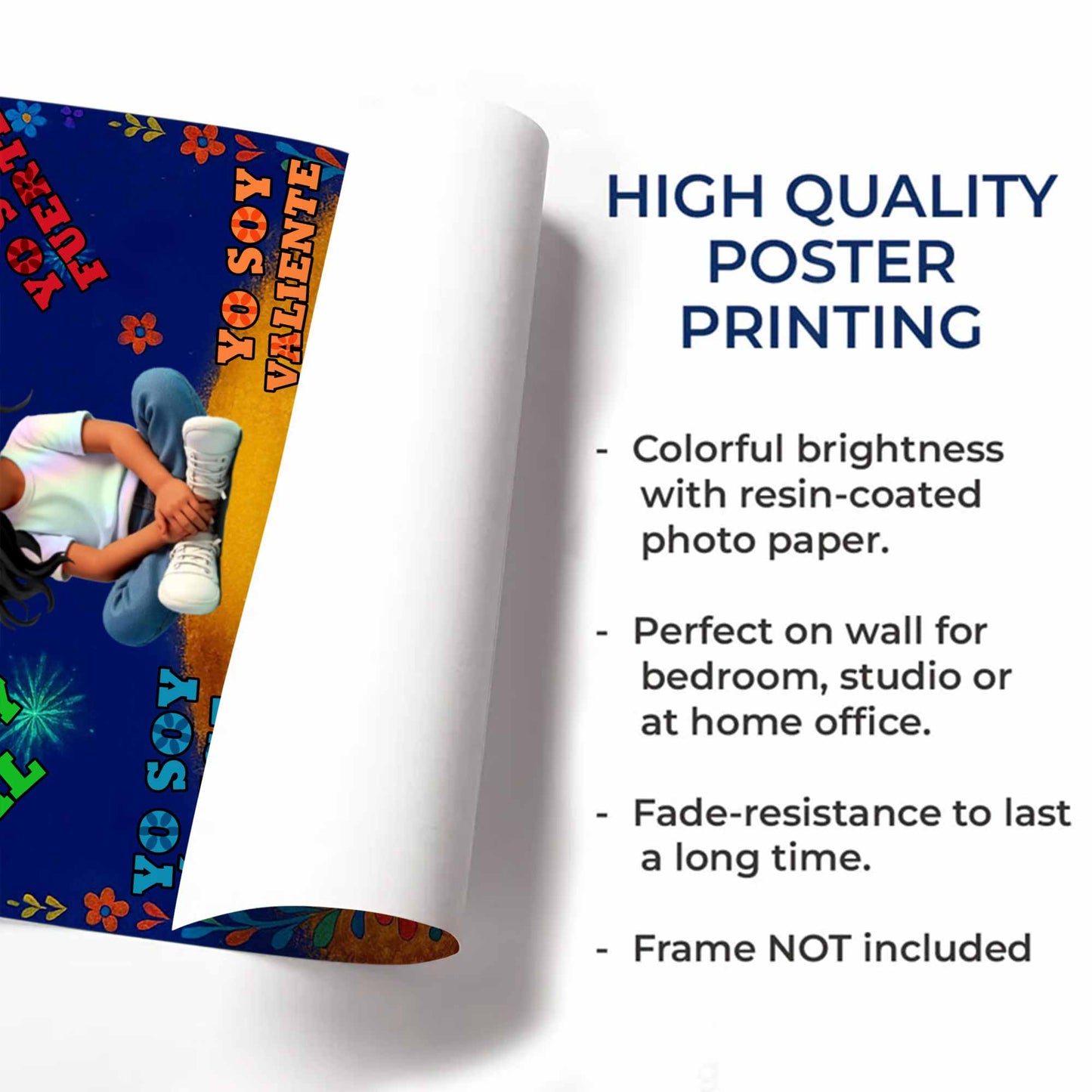 Yo Soy Diego, Floral and Star Patterns Personalized Poster - Personalized Custom Vertical Poster - KID380_VPOS