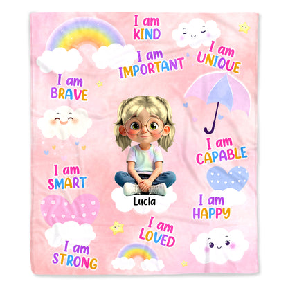 I Am Kind, I Am Important, Unique And Happy Blanket