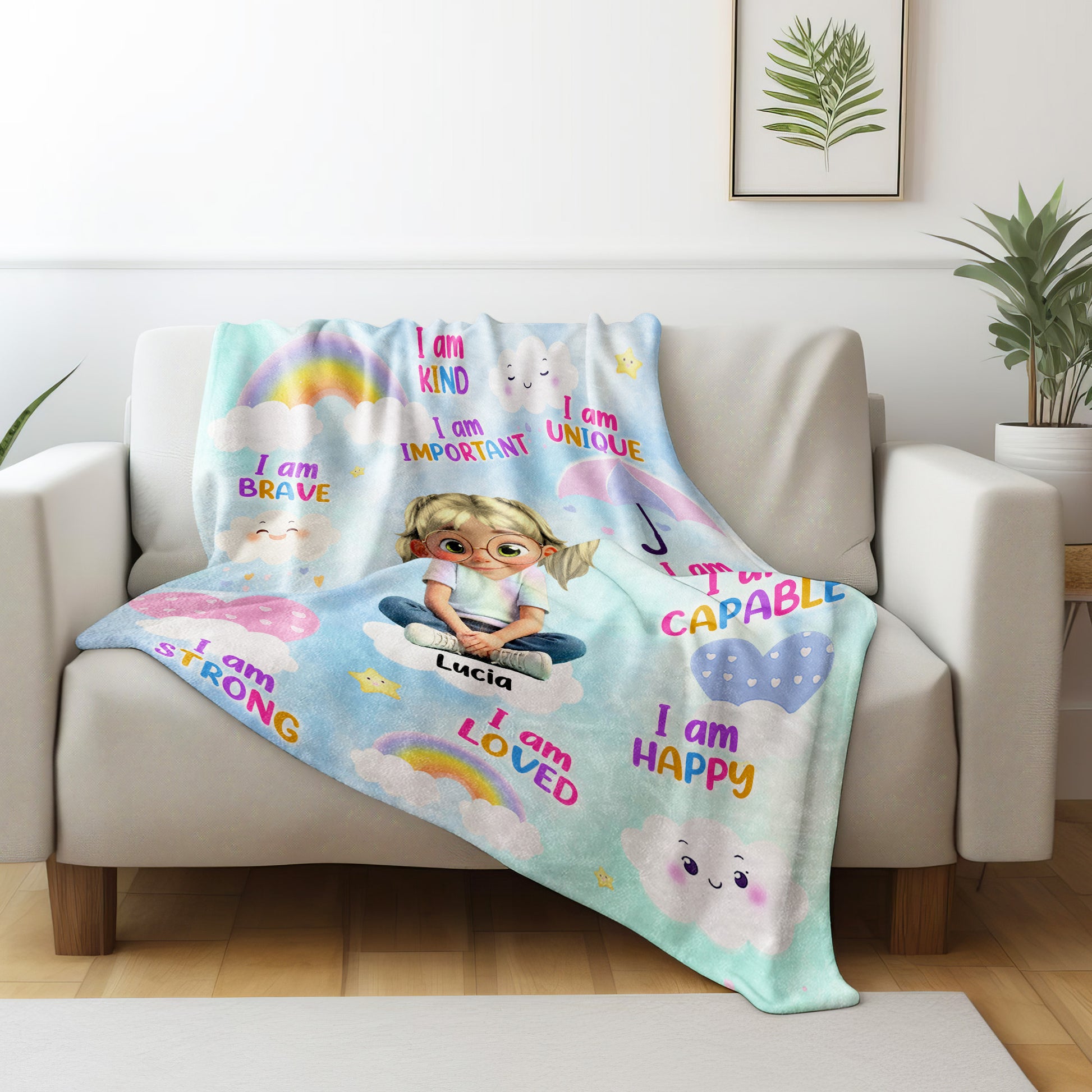 I Am Kind, I Am Important, Unique And Happy Blanket