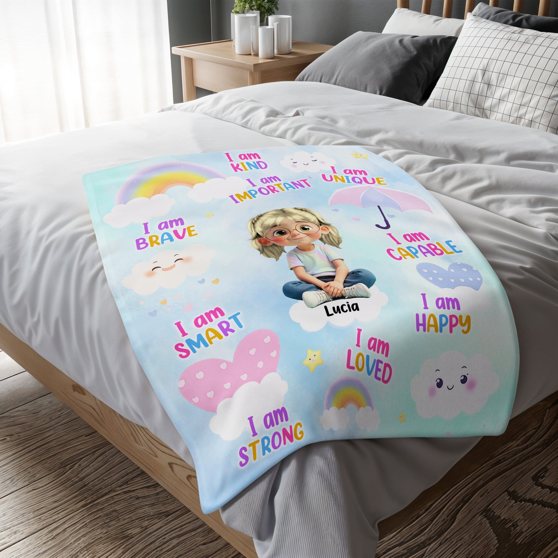 I Am Kind, I Am Important, Unique And Happy Blanket
