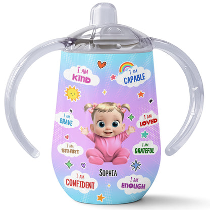 I Am Kind, Capable, Loved, Empowering Rainbow And Heart Design