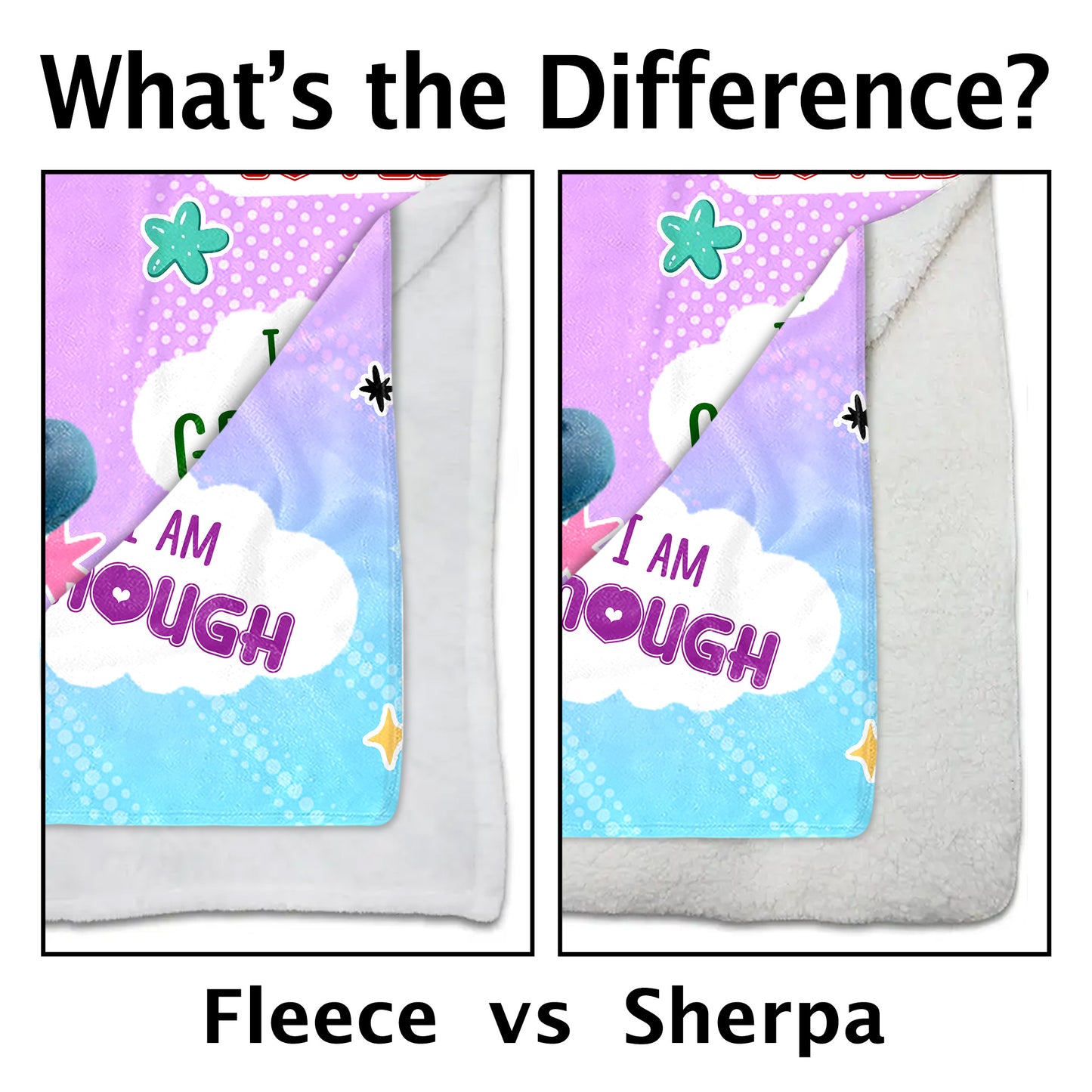 I Am Kind, I Am Brave, I Am Smart, Positive Affirmations Blanket