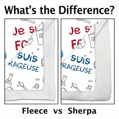 Je Suis Assez And Inspirational Words With Cartoon Girl