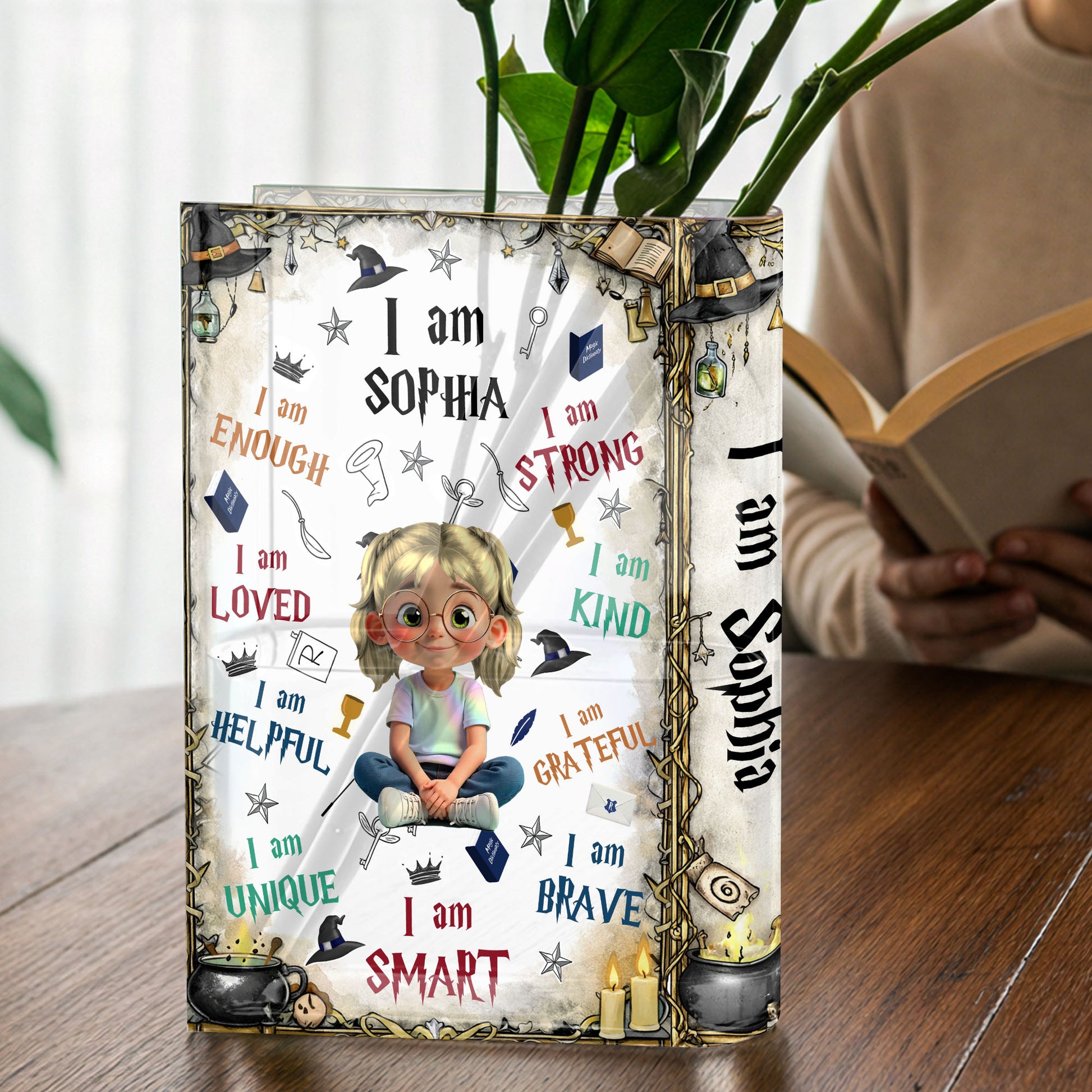 I Am Enough, I Am Loved, Graduation Cap, Books, Candle