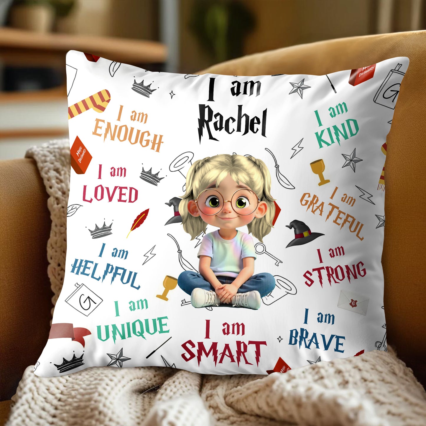 I Am Enough, I Am Loved, Encouraging Positive Affirmations Pillow