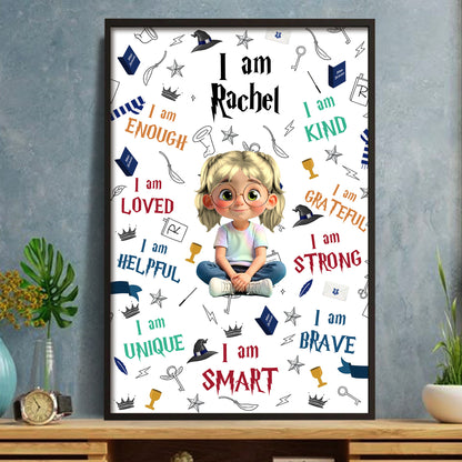 I Am Strong, I Am Smart, I Am Brave, Poster for Girls