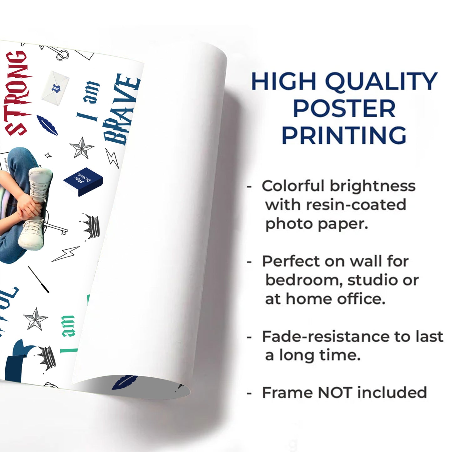 I Am Strong, I Am Smart, I Am Brave, Poster for Girls