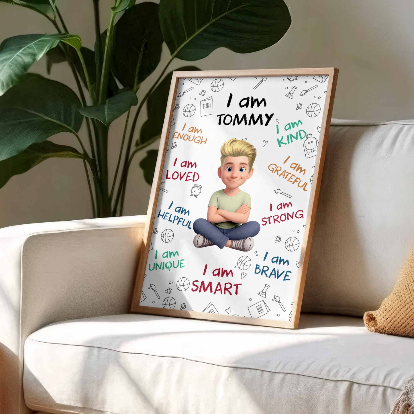 I Am Enough, I Am Loved, I Am Smart Poster - Personalized Custom Vertical Poster - KID399_VPOS