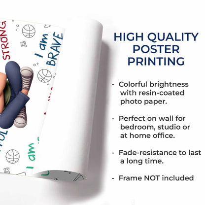 I Am Enough, I Am Loved, I Am Smart Poster - Personalized Custom Vertical Poster - KID399_VPOS