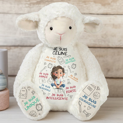Je Suis Complète, Gentille, Aimée, Sheep Doll With Books And Globe