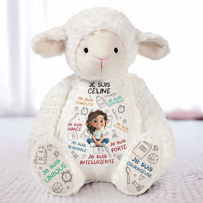 Je Suis Complète, Gentille, Aimée, Sheep Doll With Books And Globe