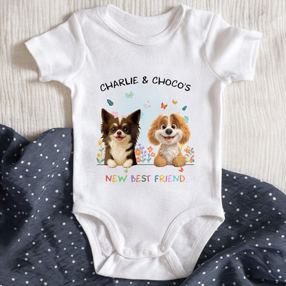 New Best Friend With Cute Dogs And Butterflies