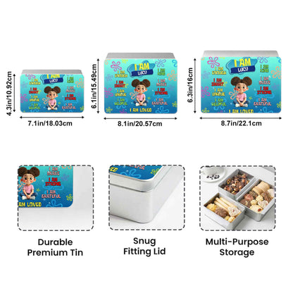 I Am Enough Affirmations With Cartoon Girl and Colorful Flowers