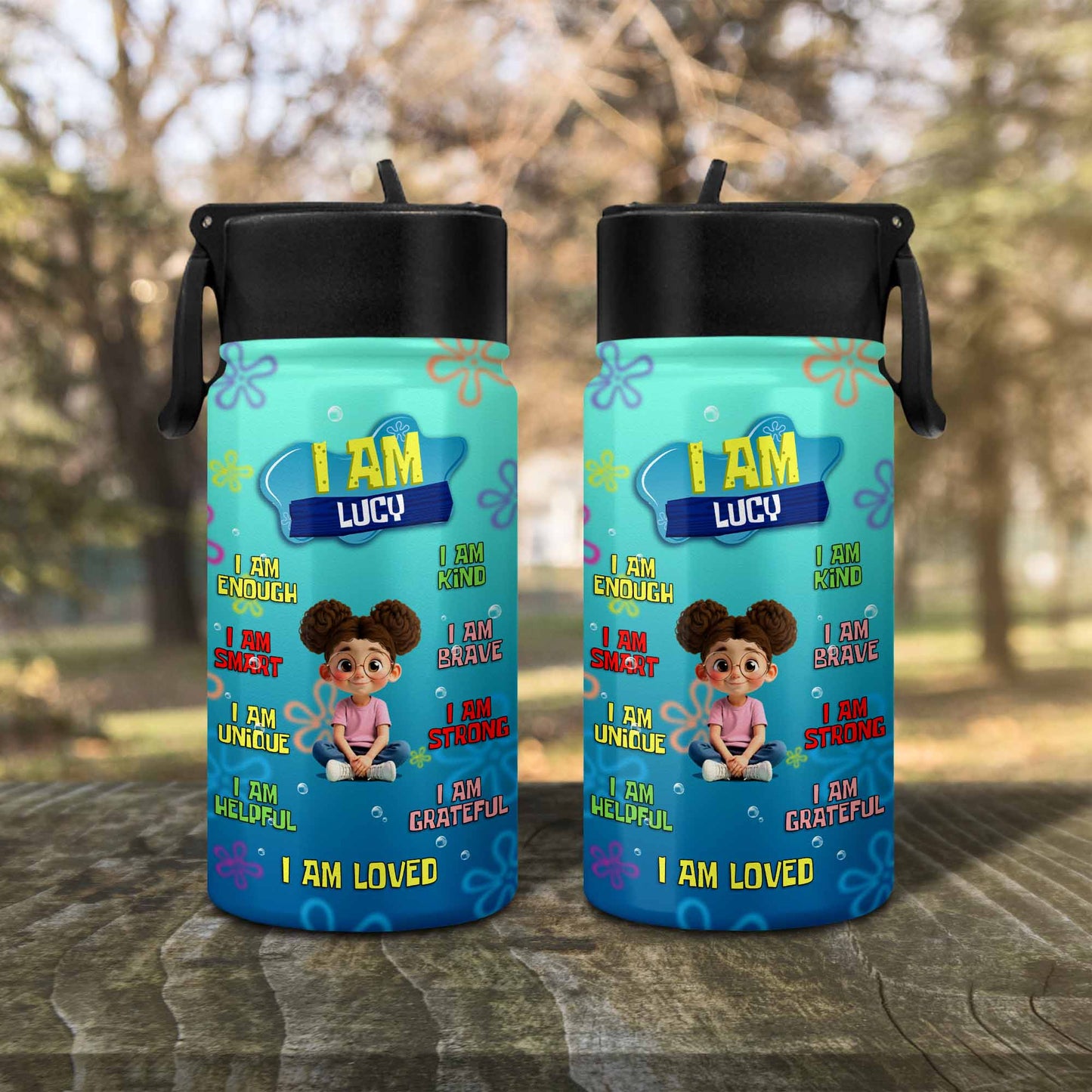 I Am Brave, I Am Loved, Cute Girl Inspirational Bottle