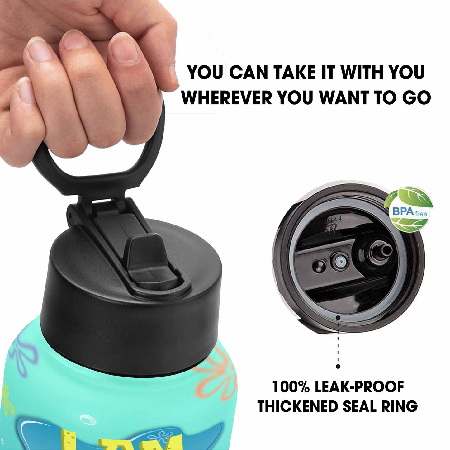 I Am Brave, I Am Loved, Cute Girl Inspirational Bottle