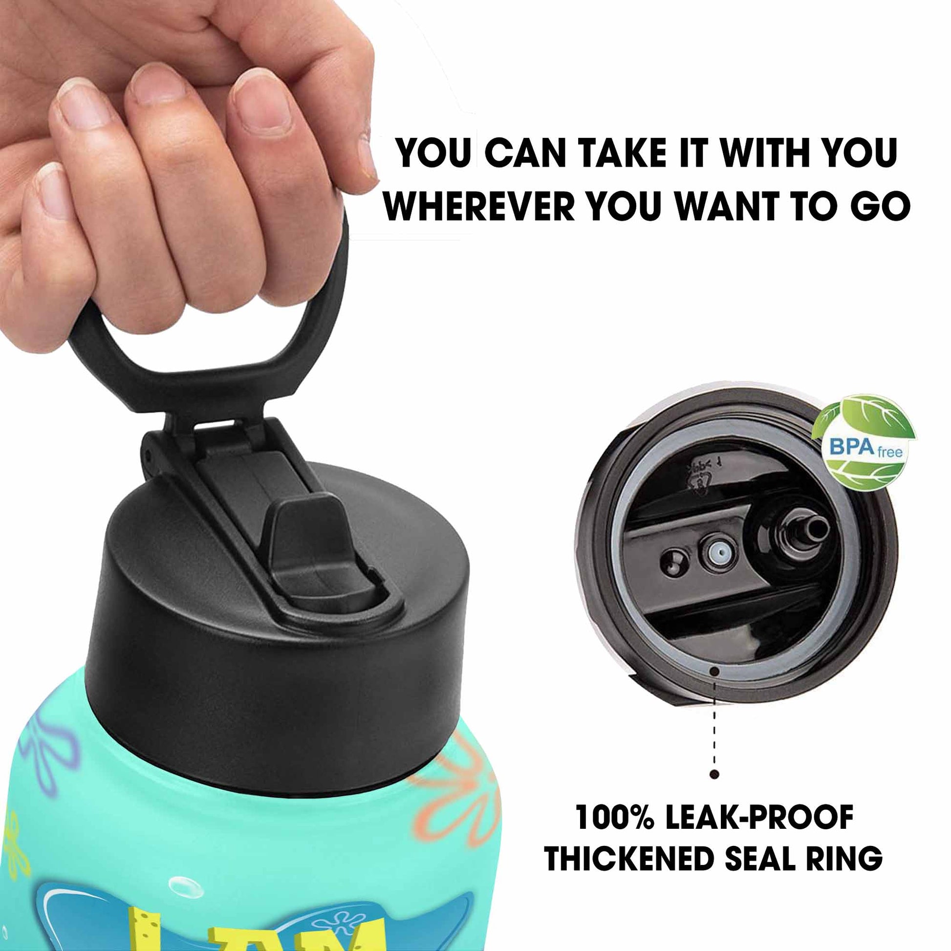 I Am Brave, I Am Loved, Cute Girl Inspirational Bottle