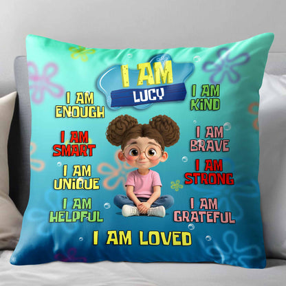 I Am Enough, Empowerment Affirmation Pillow For Girls