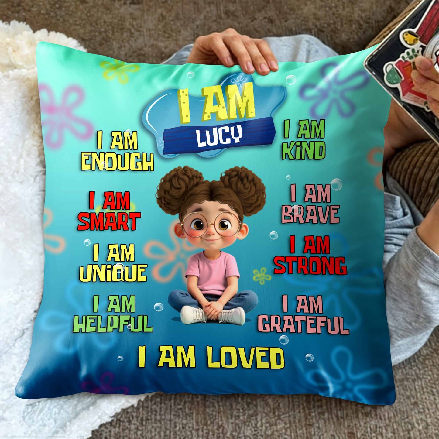 I Am Enough, Empowerment Affirmation Pillow For Girls