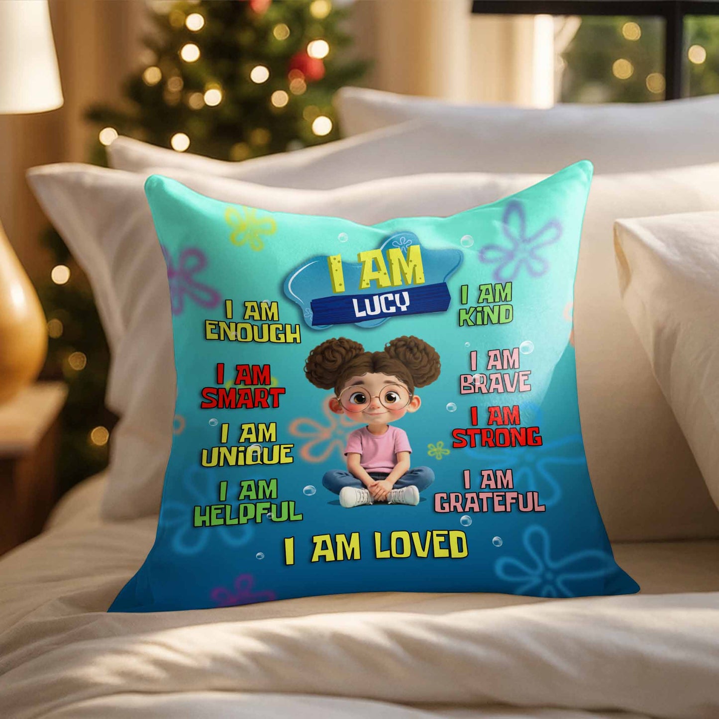 I Am Enough, Empowerment Affirmation Pillow For Girls