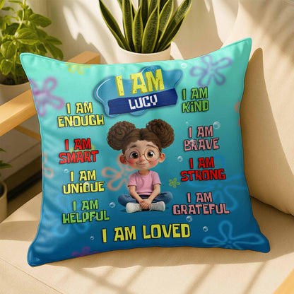 I Am Enough, Empowerment Affirmation Pillow For Girls