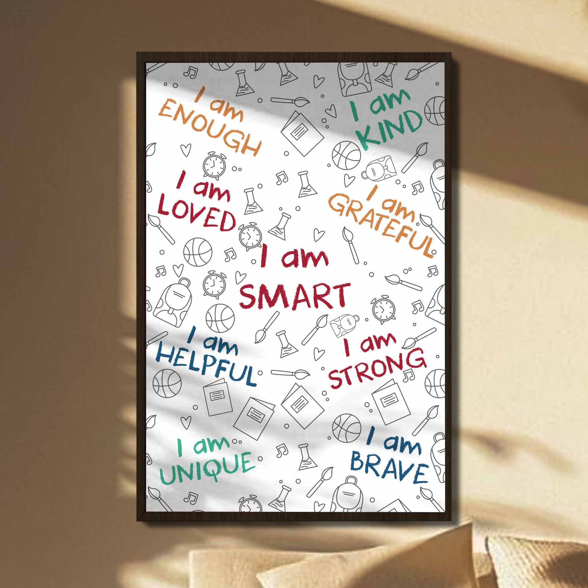 I Am Enough, I Am Loved, Encouraging Words Poster