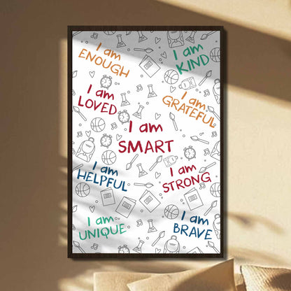 I Am Enough, I Am Loved, Encouraging Words Poster