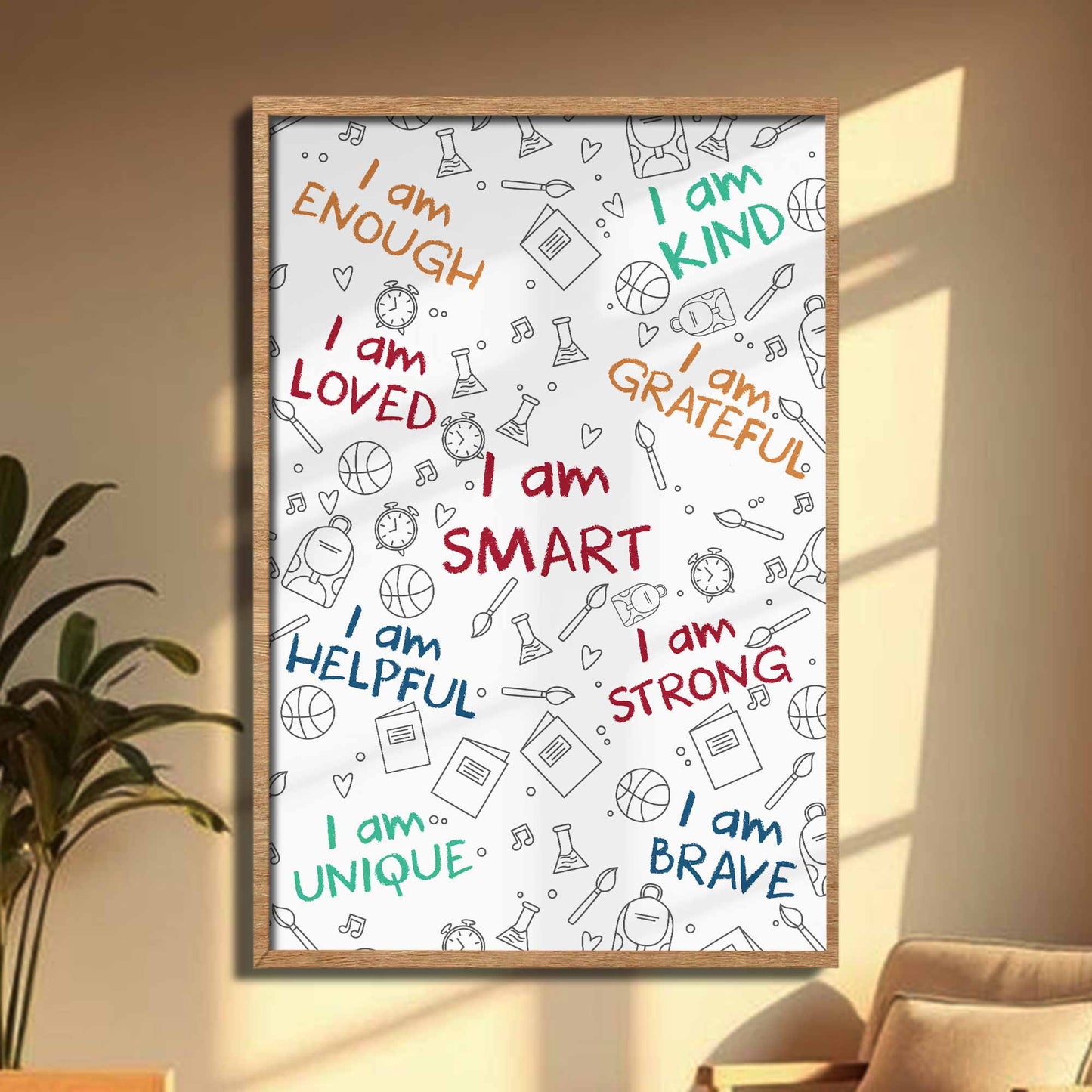 I Am Enough, I Am Loved, Encouraging Words Poster