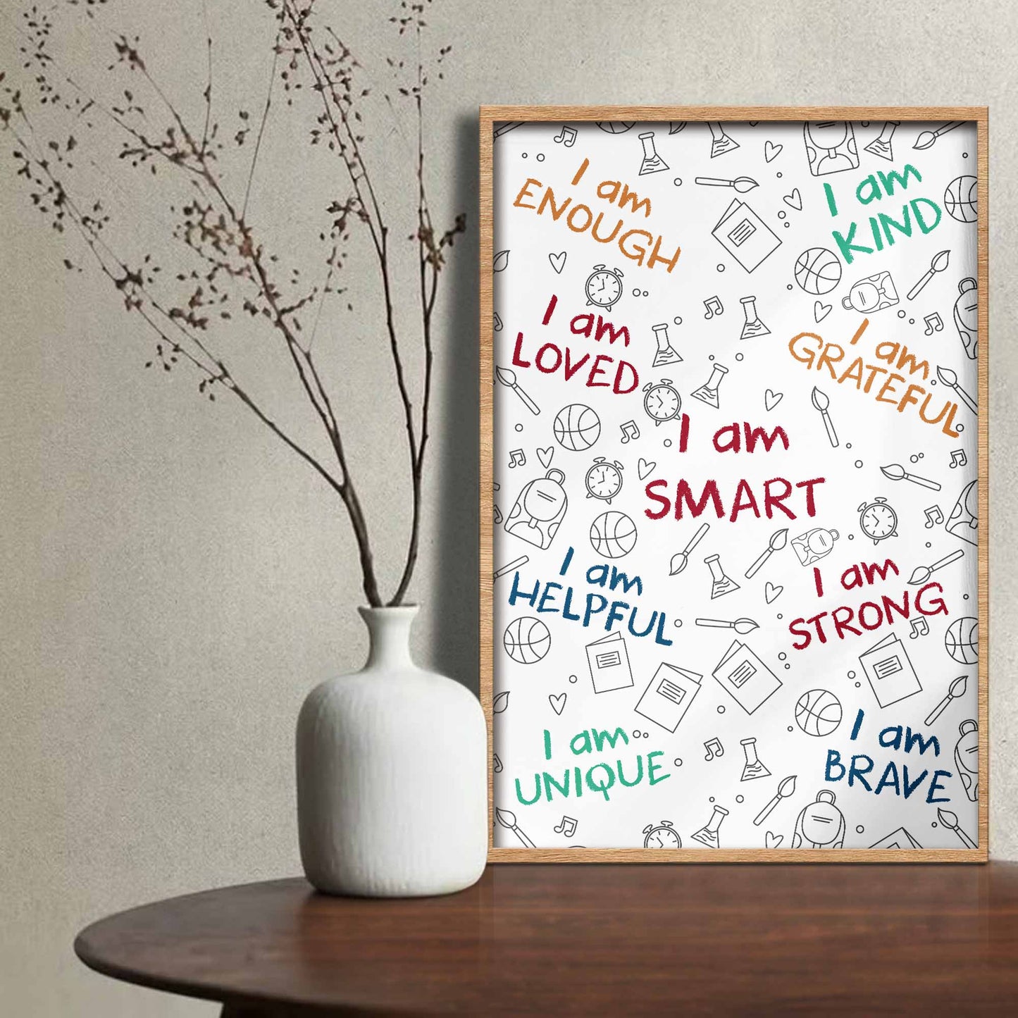 I Am Enough, I Am Loved, Encouraging Words Poster