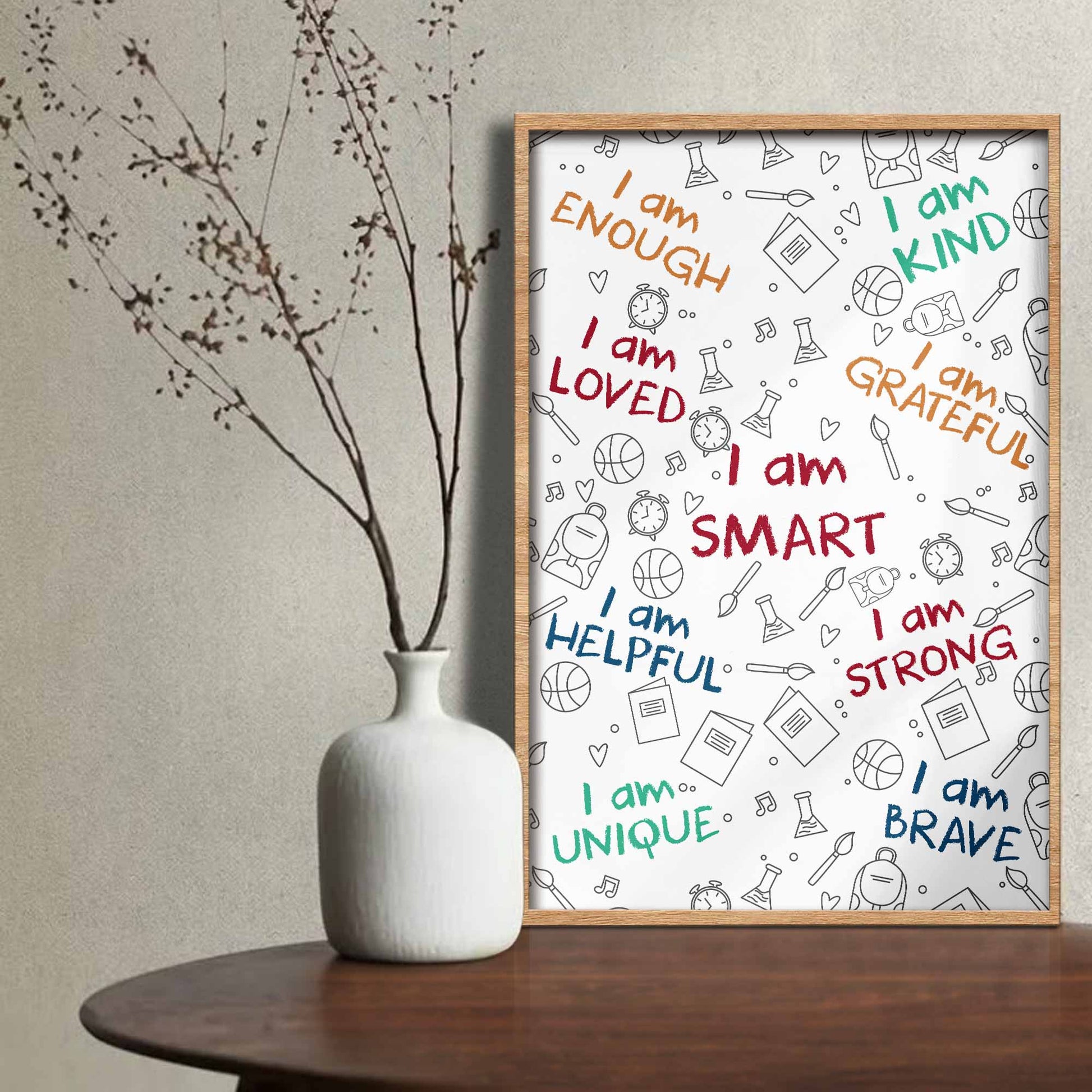 I Am Enough, I Am Loved, Encouraging Words Poster