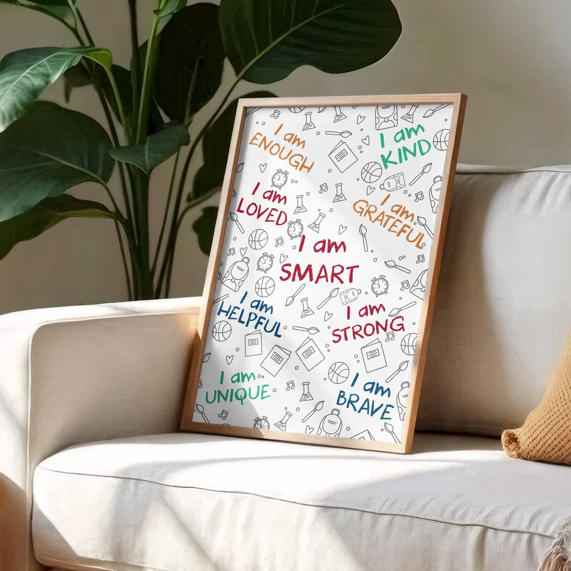 I Am Enough, I Am Loved, Encouraging Words Poster