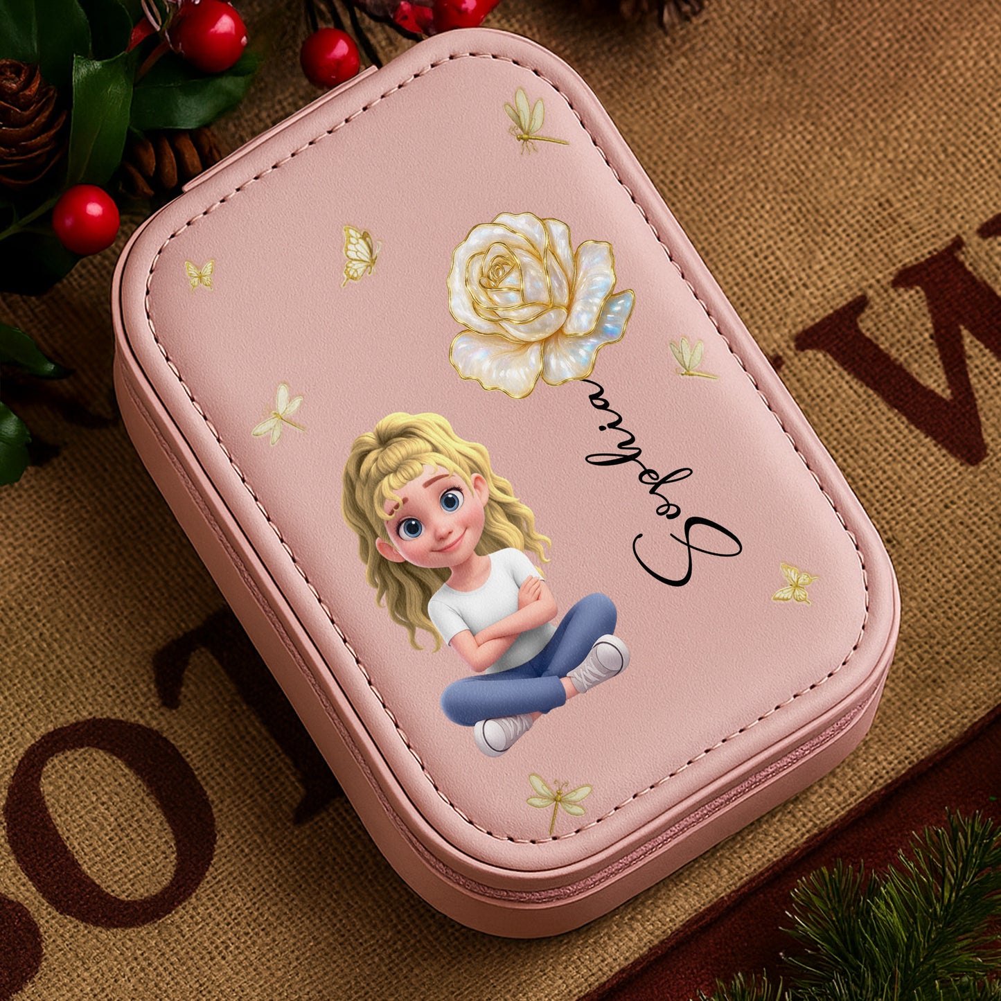 Animated Girl and Rose, Memorable Custom Gift