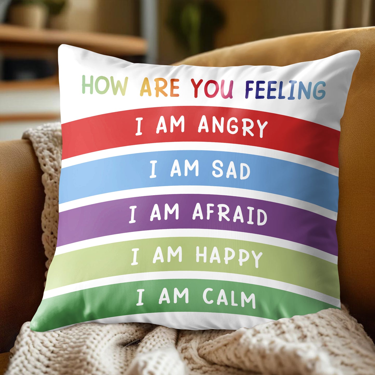 How Are You Feeling, Emotional Awareness Pillow