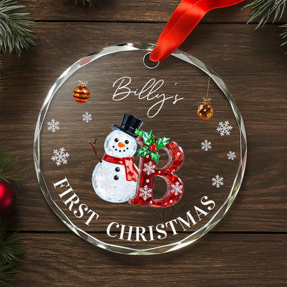 First Christmas Snowman And Snowflakes Ornament