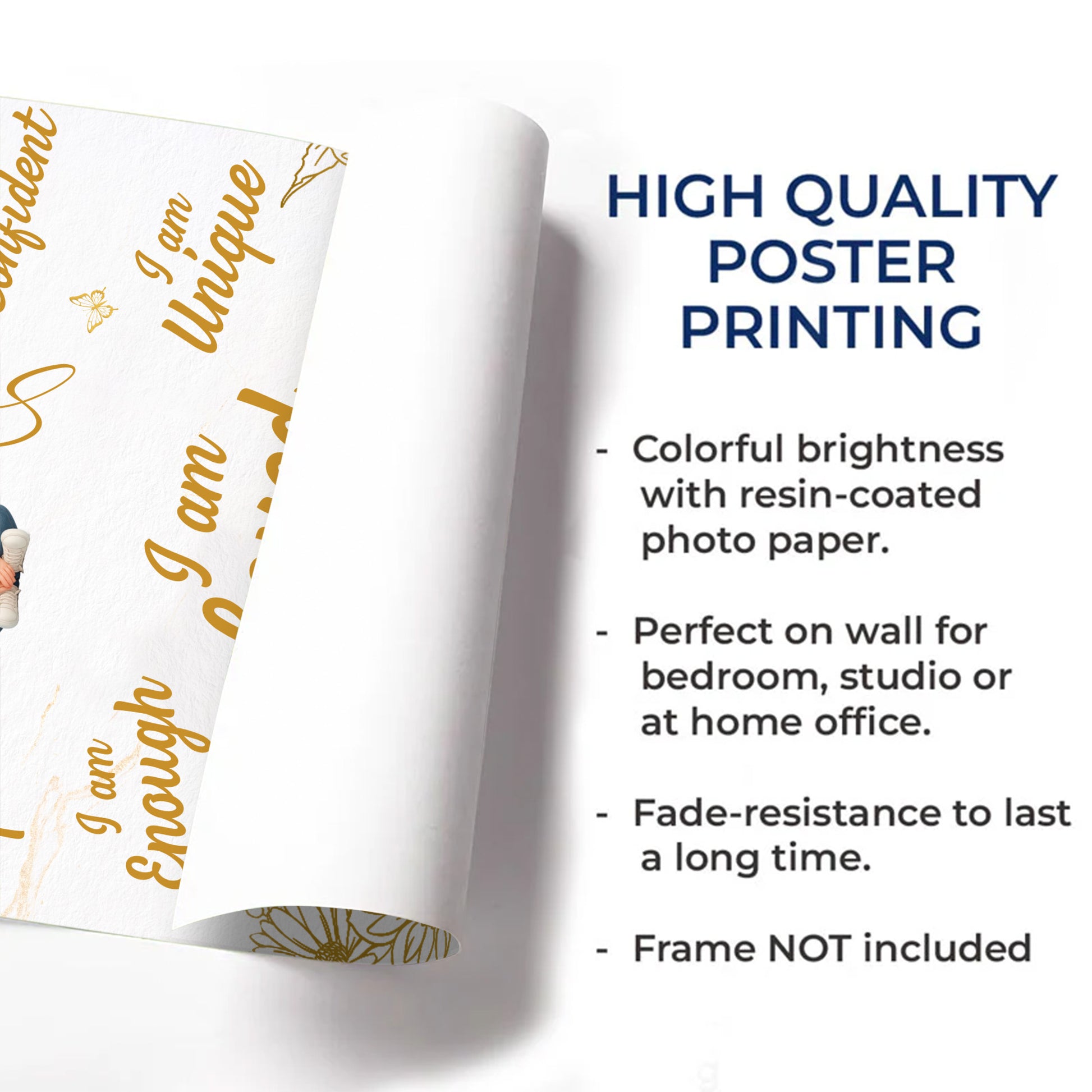 I Am Kind, Grateful, Brave, Encouragement Poster