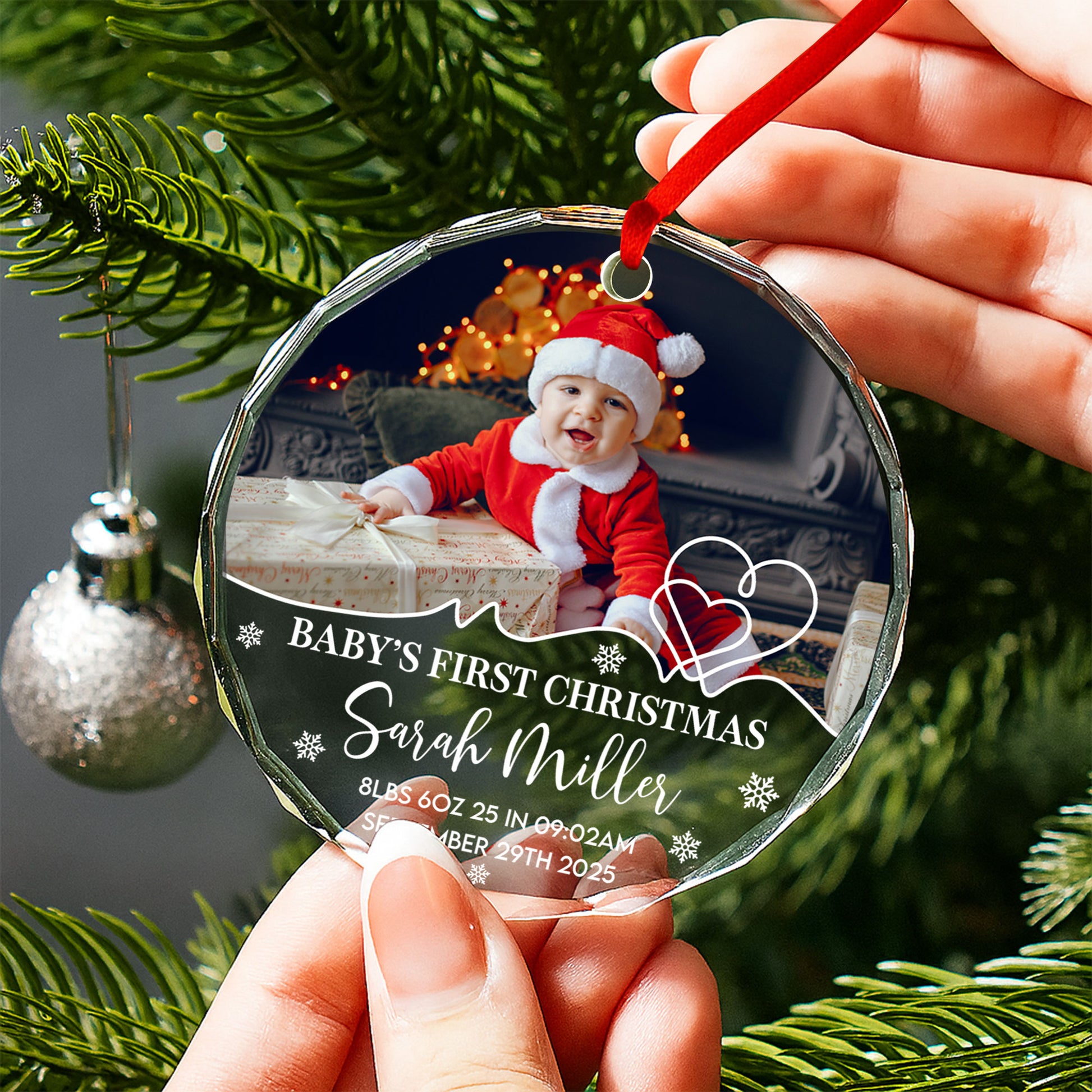 Baby's First Christmas Celebration With Tree And Gifts