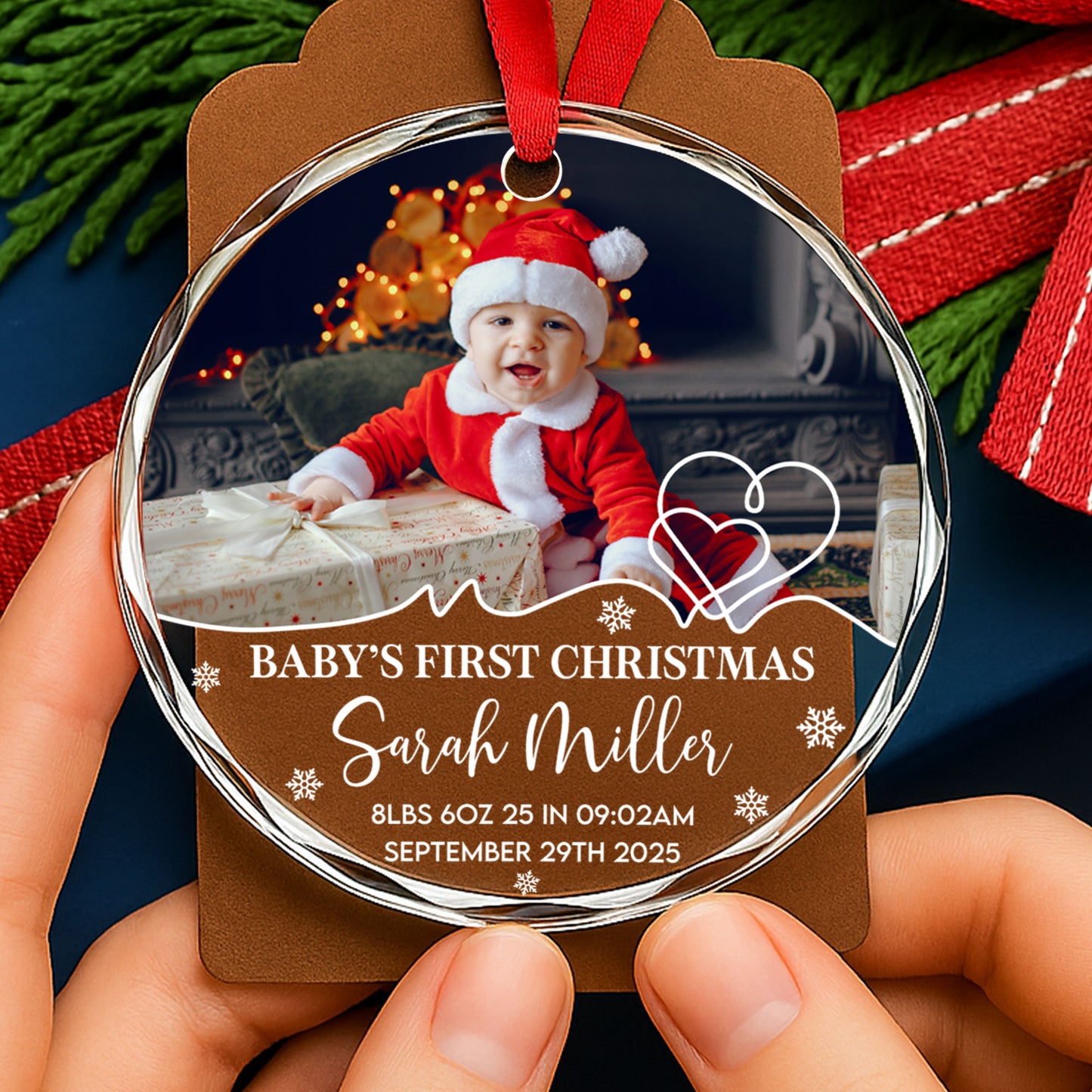 Baby's First Christmas Celebration With Tree And Gifts