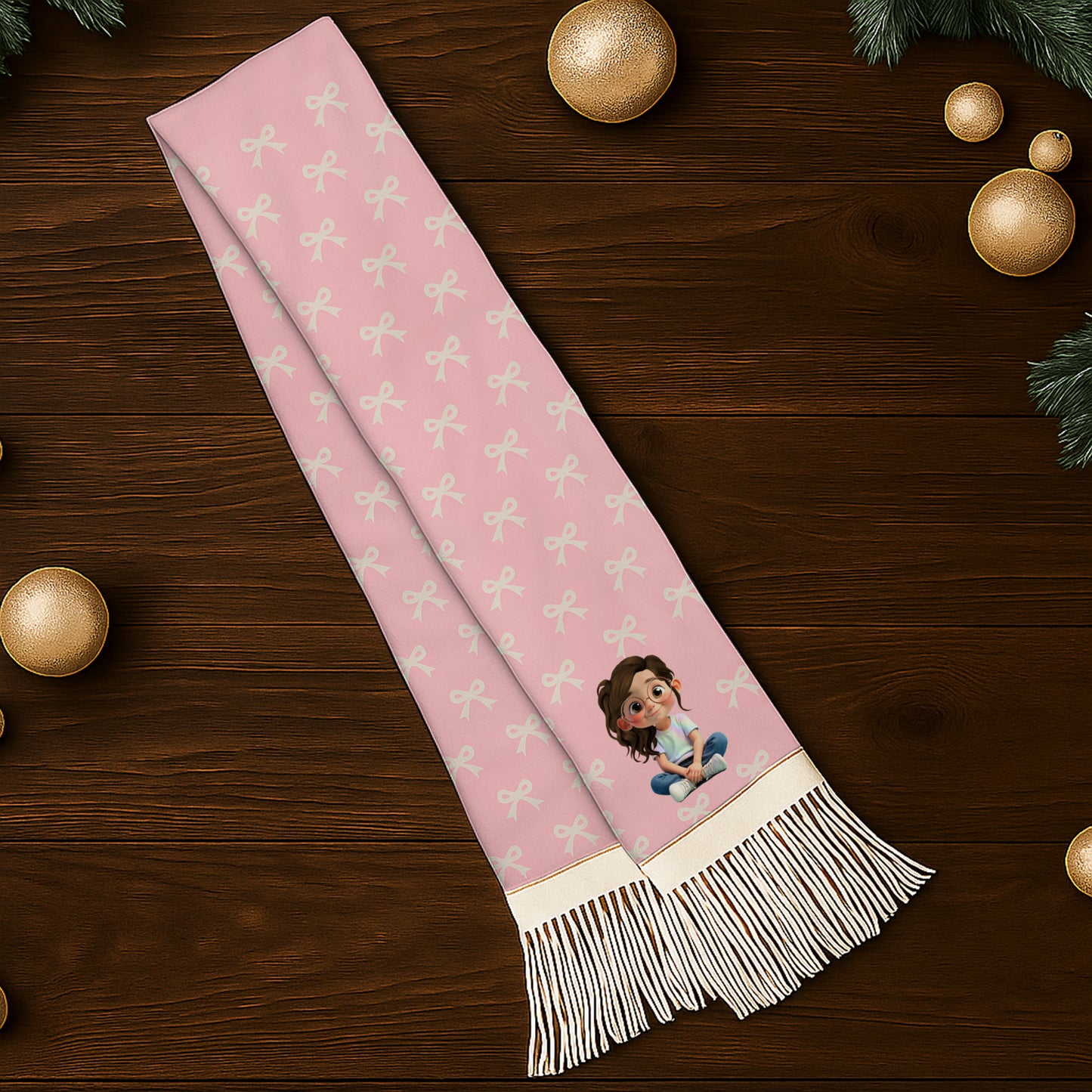 Sweet Animated Girl And Rose Design