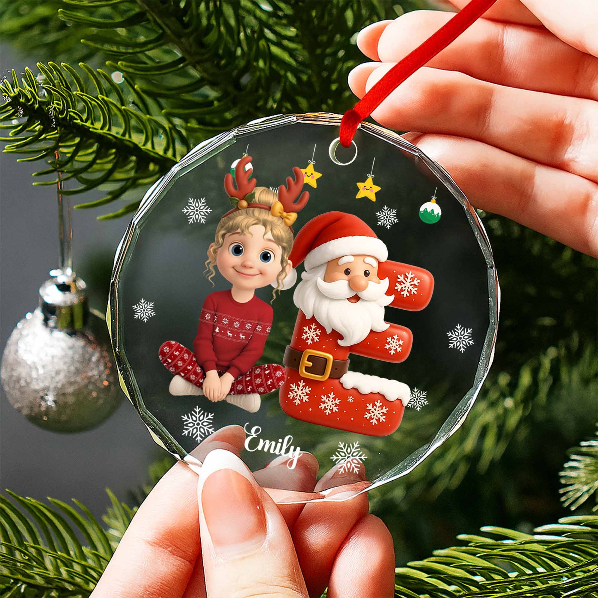 Celebrate The Joyful Christmas Spirit With Santa And Snowflakes