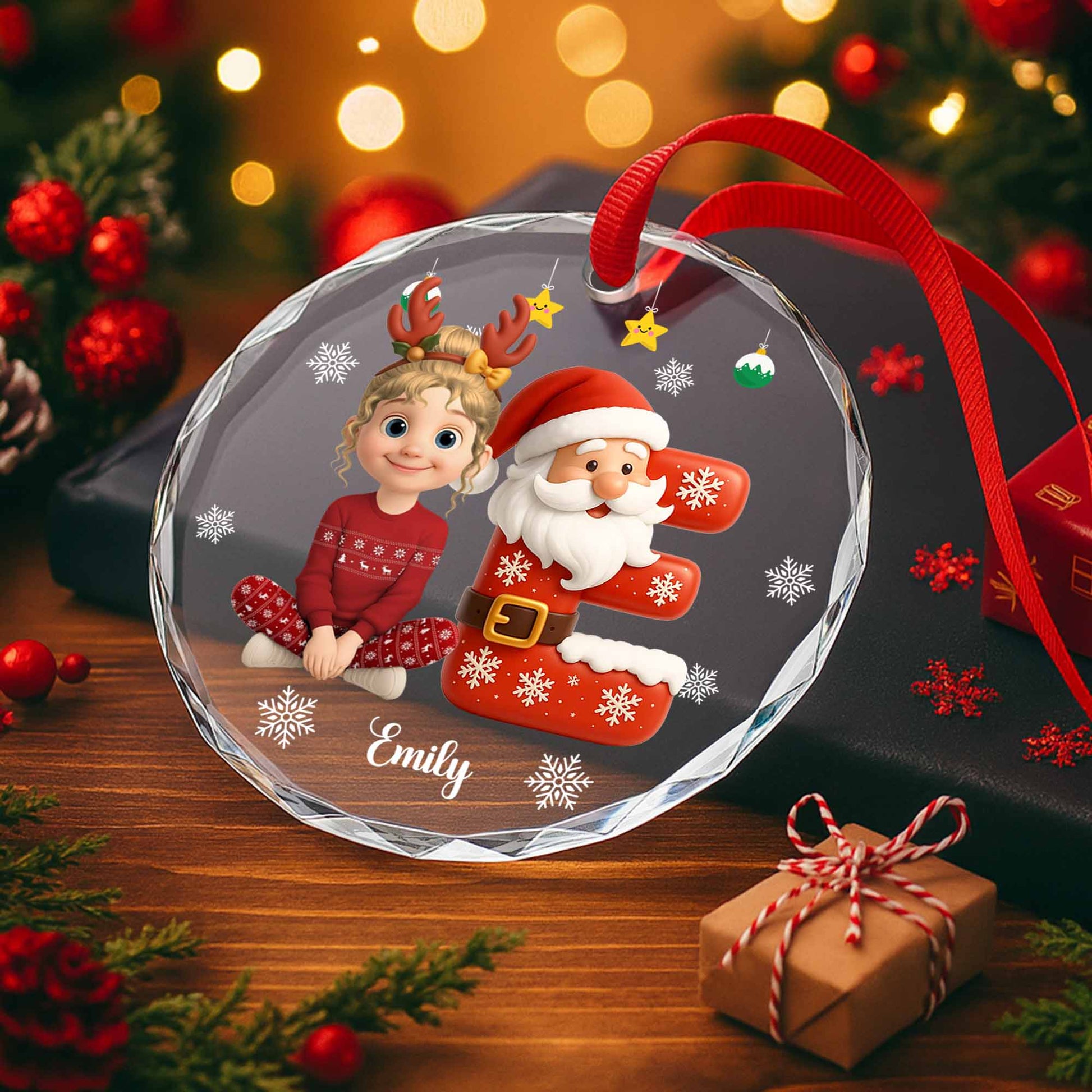 Celebrate The Joyful Christmas Spirit With Santa And Snowflakes