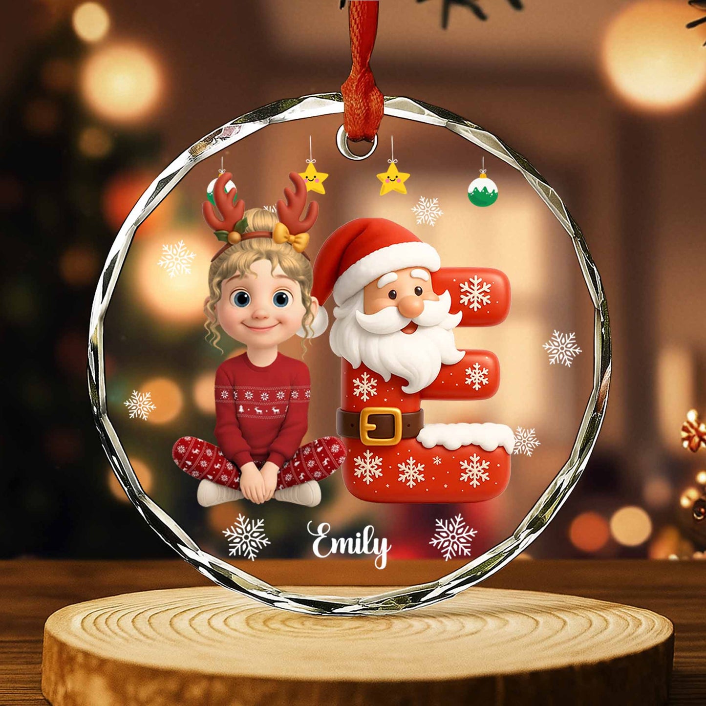 Celebrate The Joyful Christmas Spirit With Santa And Snowflakes