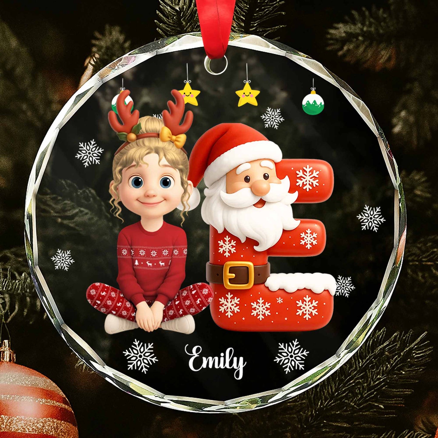 Celebrate The Joyful Christmas Spirit With Santa And Snowflakes