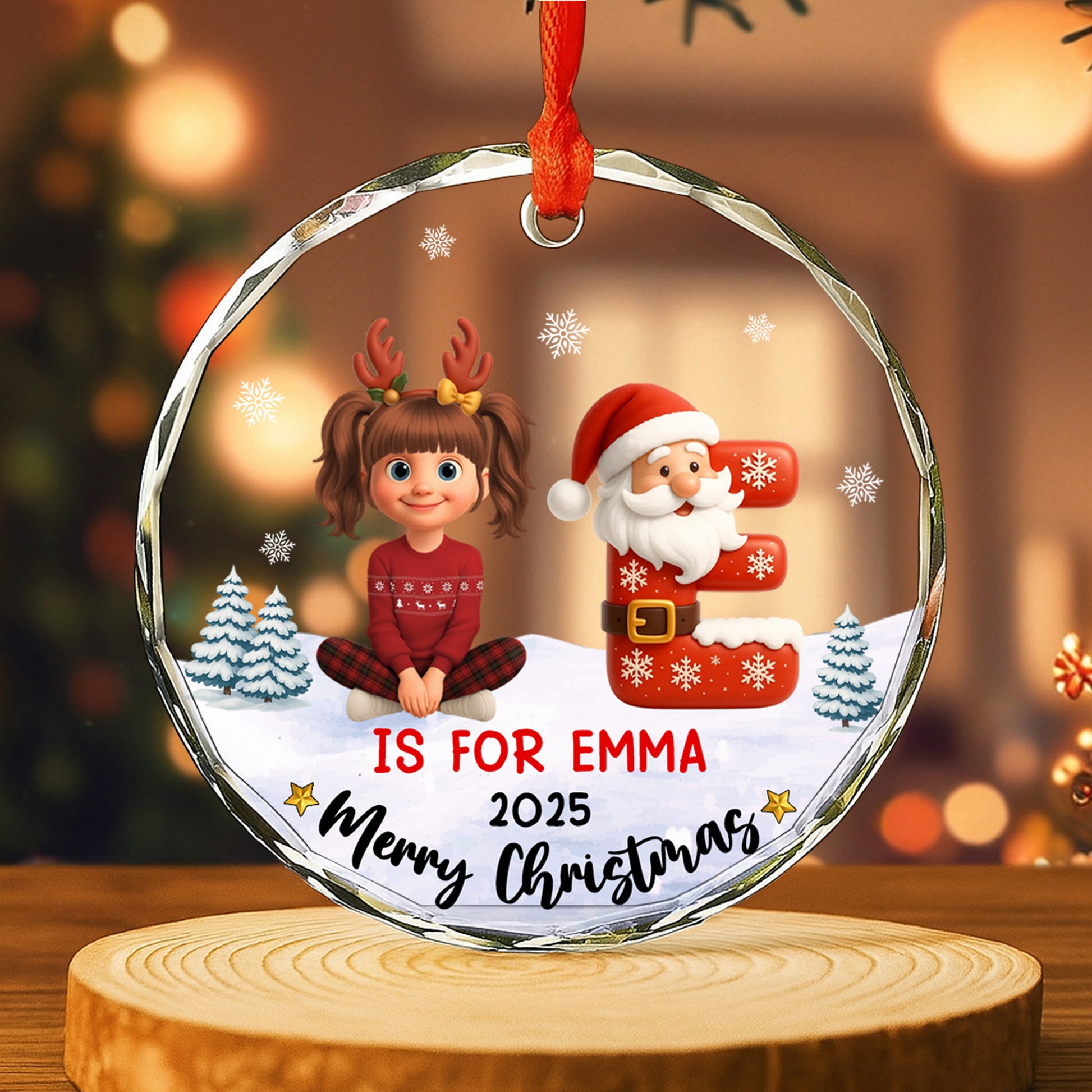 Merry Christmas With Santa Claus And Snowflakes