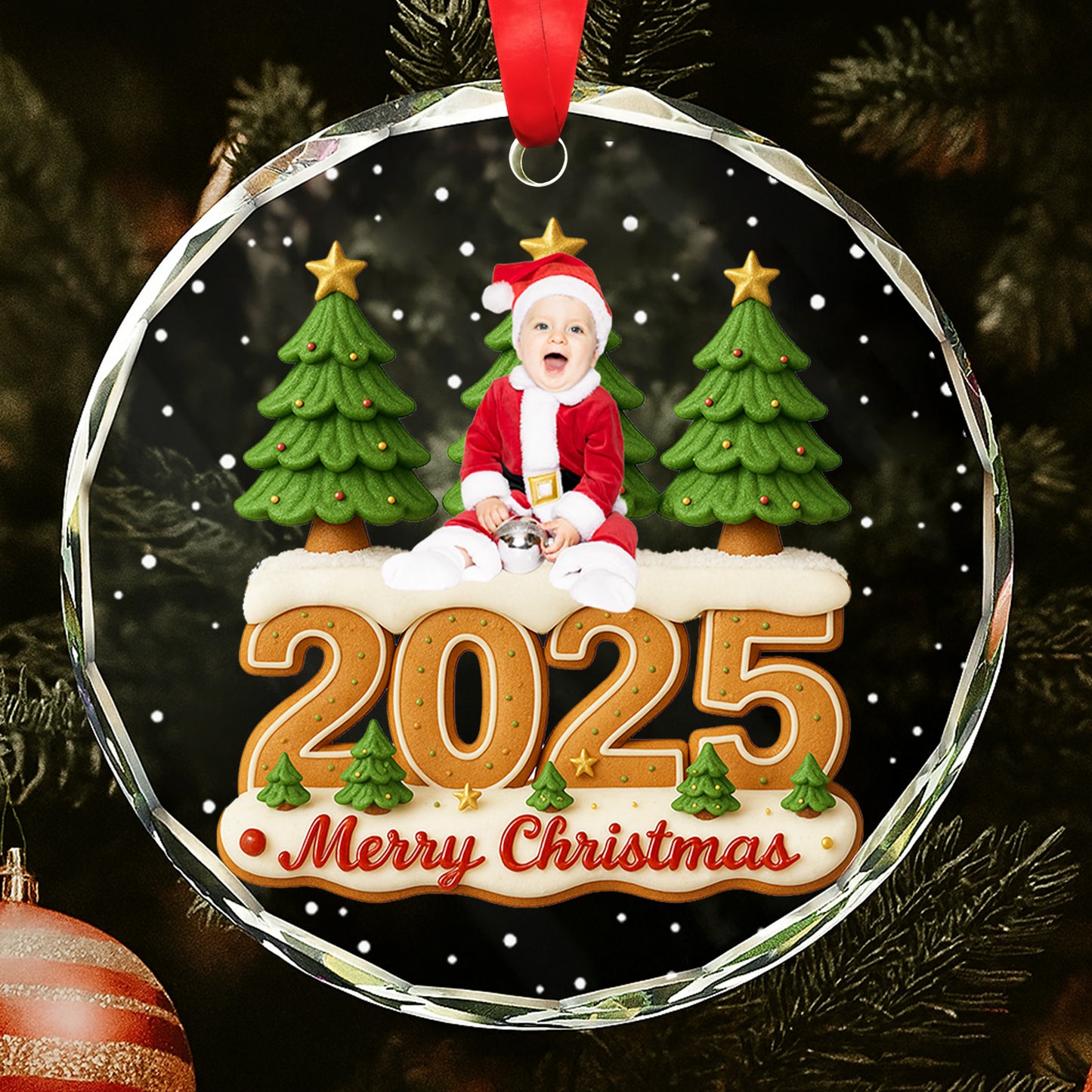 Merry Christmas Baby In Santa Suit