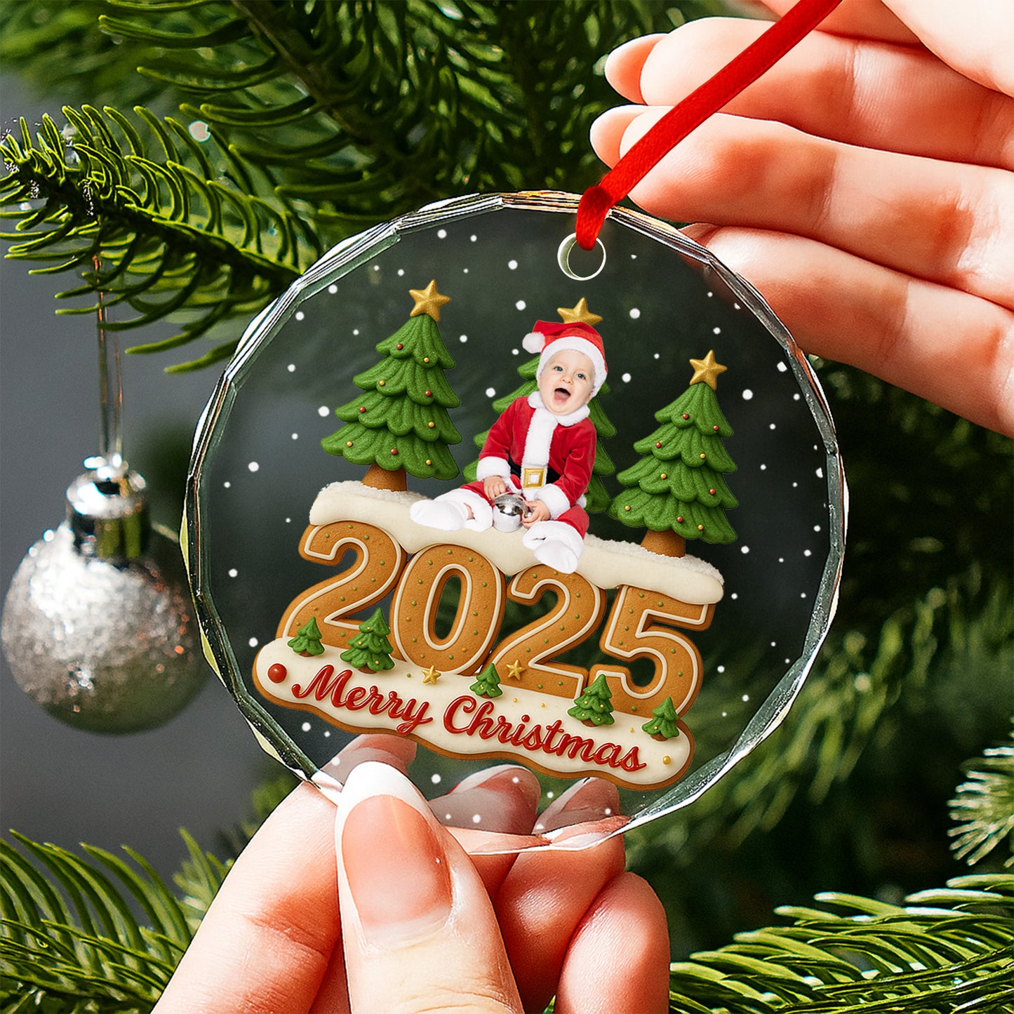 Merry Christmas Baby In Santa Suit